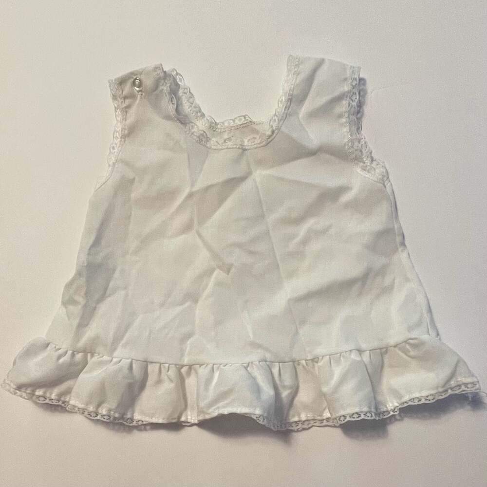 Vintage Infant Baby Girl White Lace Sleeveless Slip Dress 9 Months